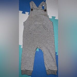 Little Sleepies Heather Gray Striped Overalls